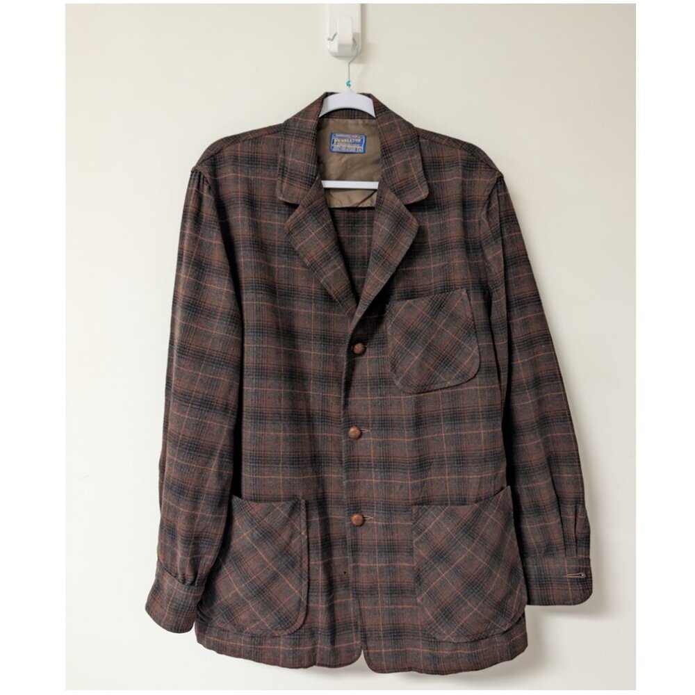 Vintage Pendleton wool plaid blazer sport jacket